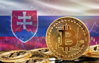 Investors in cryptocurrency and Blockchain Technology in Slovakia, Concept. Bitcoin with Slovakia