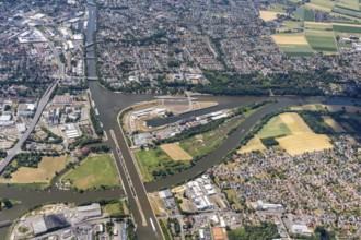 Wasserstraßenkreuz, Minden, Mittellandkanal, trough bridge, Weser, inland shipping, logistics,