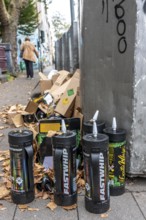 Empty cartridges filled with N2O, nitrous oxide gas, called laughing gas, officially it serves as a