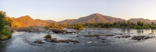 Epupa Falls, sunset at Epupa Waterfalls, Kaokoveld, Namibia