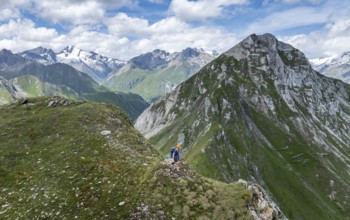 Female hiker in the Hohe Tauern, East Tyrol, Austria
