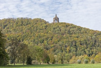 Mountain, forest, Kaiser-Wilhelm-Denkmal, Porta Westfalica, North Rhine-Westphalia, Germany
