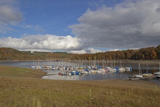 Yachthafen, Sondern, Olpe, Biggesee, Sauerland, North Rhine-Westphalia, Germany