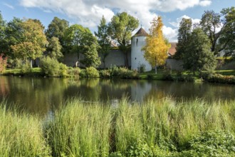 Bremerweiher, rear storage tower, Isny, Allgäu, Baden-Württemberg, Germany