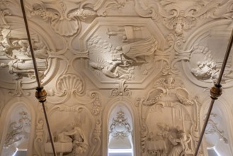 17th century stucco by Jan Hansche on library ceiling of the Park Abbey, Premonstratensian abbey at