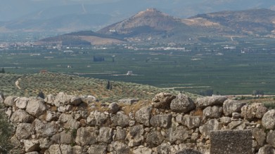 View of the plain, archaeological site, UNESCO World Heritage Site, Mycenae, Mycenae, important