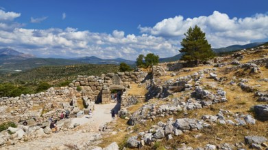 Ruins, remains of walls, archaeological site, UNESCO World Heritage Site, Mycenae, Mycenae,