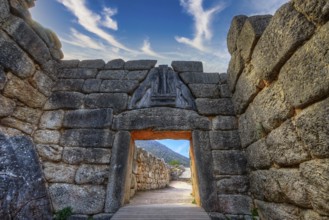 HDR, sky changed, lion gate, Mycenae, archaeological site, UNESCO World Heritage Site, Mycenae,
