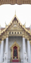 Marble temple, made of Carrara marble, Wat Benchamabopit, back of Ubosot, Buddhist temple in the