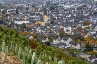 View of the old town of Ahrweiler, renovated, restored, partly rebuilt after the flood in the Ahr