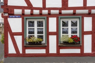 The old town of Ahrweiler, half-timbered house, renovated, restored, partly rebuilt after the flood