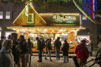 Snack stand at a city festival, Veggie Hütte, only sells vegetarian and vegan dishes, Essen, North
