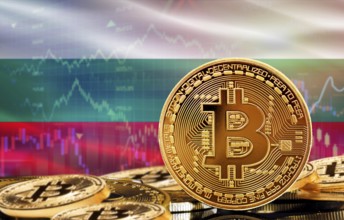 Investors in cryptocurrency and Blockchain Technology in Bulgaria, Concept. Bitcoin with Bulgaria