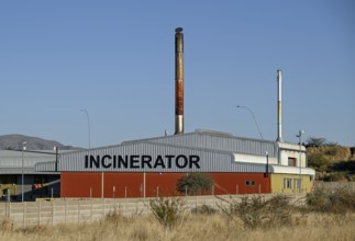 Waste incineration plant, industrial building, Windhoek, Khomas region, Namibia