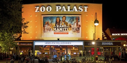 The important cinema Zoo Palast in the evening, Charlottenburg, City-West, Berlin, Germany