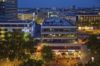 Part of the Europa-Center seen from an elevated position in the evening, Charlottenburg, Berlin,