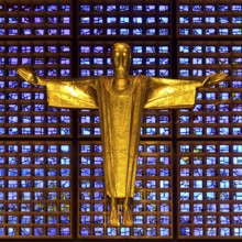 Kaiser Wilhelm Memorial Church, interior of the New Church with Resurrection Christ, Berlin,