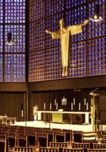 Kaiser Wilhelm Memorial Church, interior of the New Church with Resurrection Christ, Berlin,