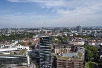 City view, view over the city with television tower, from the tower of St Michael's Church,