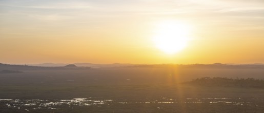 Sunset, Landscape, Lake Victoria and Mabamba Swamp, Lake Victoria, Uganda