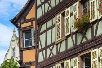 Historic half-timbered houses in the old town centre of Colmar, France