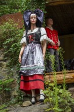 Dolls with traditional traditional costume from Alsace, France