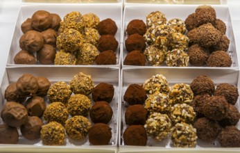 Typical chocolates from Alsace on display in a patisserie