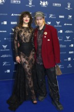 Seyneb Saleh and guest, DEUTSCHER SCHAUSPIELPREIS 2025, Red Carpet at PULLMAN BERLIN SCHWEIZERHOF,