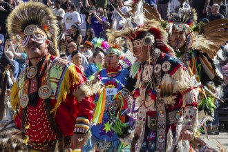 Detroit, Michigan USA - 13 October 2025 - On Indigenous People's Day, Native American tribes held a