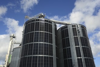Pellet silos at the Energie-Mann company in the Westerwald