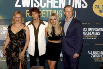 Producer Flavia Viotti, Mason Thames, Mckenna Grace and director Josh Boone at a fan event for All