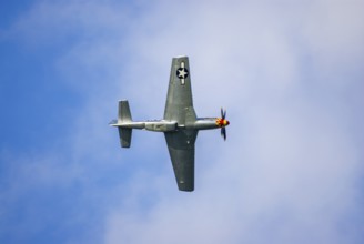 A North American P-51 Mustang of the flying group Flying Bulls, the Nooky Booky IV during an air