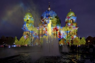 Berlin Cathedral, 21st BERLIN FESTIVAL OF LIGHTS, motto Let's Shine Together, light installations,