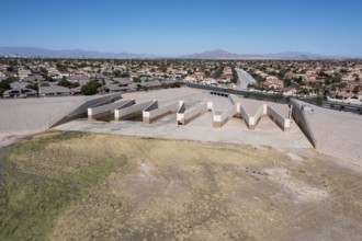Las Vegas, Nevada - A water detention basin, one of about 100 built by the Clark County Regonal