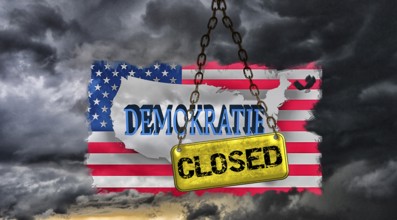 Symbolic image, USA, democracy by storm, freedom, individuality, social groups, humanity, freedom