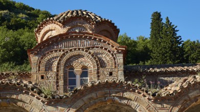 Church of Agia Sophia from the 14th century AD, Detailed view of Byzantine architecture with window
