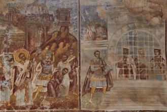 Post-Byzantine church of Agios Nikolaos from the 17th century AD, frescoes depicting ancient scenes