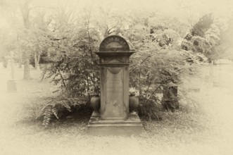 Gravestone, grave, graves, black and white, vintage, Hoppenlauf cemetery, oldest preserved cemetery