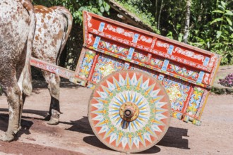 Decorative ox-cart, Costa Rica, Central America