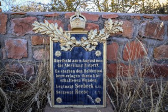 Memorial plaque at the German military cemetery at Waterberg, Otjozondjupa region, Namibia