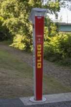 Emergency call pillar, SOS, DLRG, Mülheim an der Ruhr, Rurgebiet, North Rhine-Westphalia, Germany