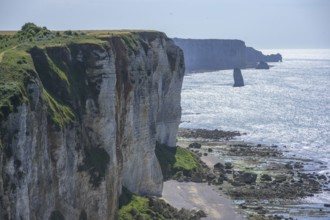 Hike from Etretat to Yport along the chalk cliff coast, Seine-Maritime department, France