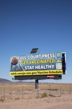 Cameron, Arizona - A billboard advertisement from the Navajo Department of Health urges Navajo