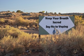 Fredonia, Arizona - A sign on the land of the Kaibab Band of Paiute Indians promotes health by