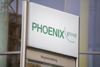 PHOENIX GROUP company sign at the main site in Mannheim
