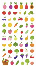 Spring and summer fruit and vegetable element set, vector illustration, AI generated