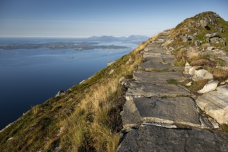 Upper section of the Rørsethornet stone staircase, with 3292 steps one of the longest continuous