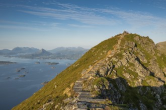 Upper section of the Rørsethornet stone staircase, with 3292 steps one of the longest continuous