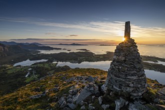 View of the Norwegian coast from the Rørsethornet stone steps, with 3292 steps one of the longest