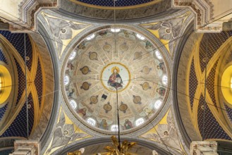 Dome of the Greek Orthodox Hagia Triada Church in Beyoglu, Istanbul, Turkey